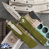 Microtech Combat Troodon 142-10APOD Apocalyptic Double Edge Blade OD Green Handle.