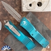 Microtech Combat Troodon 142-10APWTQ Apocalyptic Double Edge Blade, Weathered Turquoise Handle