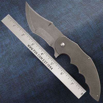 Jeff Vandermeulen Custom Homicide #67, Tumbled S35VN, Tumbled Titanium Scales