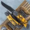 Jack Wolf Knives Bionic Jack DLC Stonewash Blade, Kirinite Liquid Gold, DLC Stonewash Bolsters