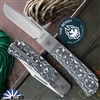 Jack Wolf Knives The Benny Stonewash Blade, Fat Carbon White Storm