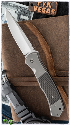 John W. Smith Linerlock Folder, Titanium Scales W/CF Inlays, Satin CPM-154 Blade