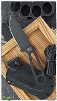 Ka-Bar ESEE Becker Eskabar Fixed Blade Knife, 3.25" Black Coated 1095, Kydex Sheath