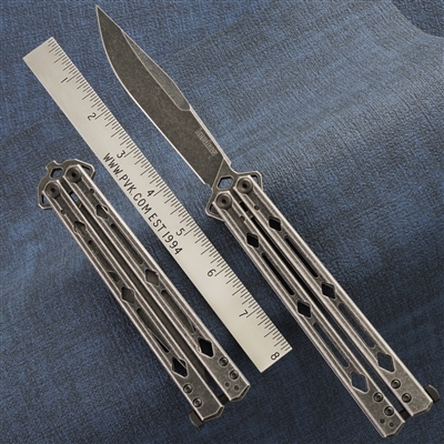 Kershaw Lucha Balisong Butterfly Knife, Stainless Steel Handles, Sandovik Blade - 5150BW
