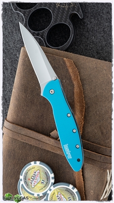 Kershaw Leek Assisted Opening Knife, Teal Scales, 3" Bead Blasted Blade