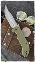 Kershaw Emerson CQC-10K Frame Lock Knife, OD Green G-10, 3.5" Stonewash Blade