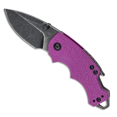 Kershaw 8700PURBW Shuffle Multi-Function Folding Knife 2.4" Blackwash Plain Blade, Purple GFN Handles