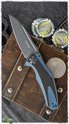 Kershaw Natrix Sub-Frame Lock Flipper, Blue G-10/Carbon Fiber 7007CF