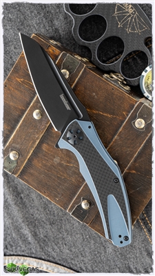 Kershaw Natrix XL Sub-Frame Lock, Blue G-10/CF,  3.75" Black Blade