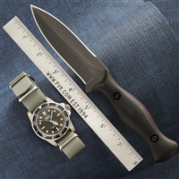 Kramer Custom Knives/Forscher Watch Collaboration, S35VN Dagger W/Ebony Handle & Leather Sheath,  Forscher 107/180 Watch