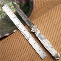 Steigerwalt Seashell Automatic, Damascus Blade, Mother Of Pearl Handle Scales