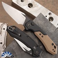 Kershaw Launch 19 7851 CPM-154 Two-Tone Clip Point Blade, Black Aluminum Handles W/ Earth Brown G10 Scales