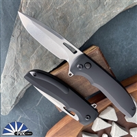 Latama Yuuki Stonewash CPM-20CV Blade, Black Titanium Handle