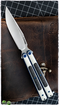 Les Voorhies Custom Model 2 White G10 / Carbon Fiber