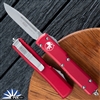 Microtech Ultratech 121-10RD Single Edge Stonewash Blade, Red Handle