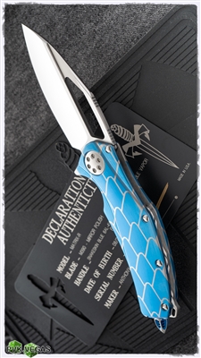 Marfione Custom Matrix-R Mirror Polish Blade Titanium Snake Skin Ringed HW SN003