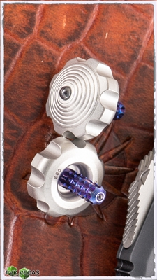 Marfione Custom Mini Spin Top Stainless w/ Purple Titanium Stem