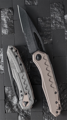 Microtech Sigil MK6 S/E DLC Black Serrated Blade Tan Handle