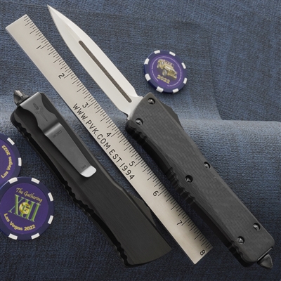 Marfione Custom Combat Troodon Double Edge Mirror Polish Carbon Inlay,  Top & Button DLC Hardware