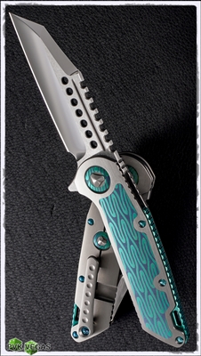 Marfione Custom Warhound Folder Mirror Blade MokuTi inlays SN002