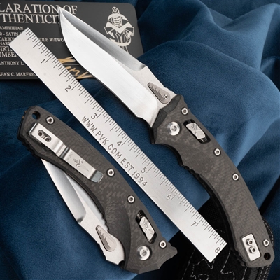 Marfione Custom Knives Prototype Amphibian Satin Blade Carbon Fiber Handle TT HW