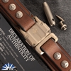 Marfione Custom Apis Belt, Brown-Water Buffalo Leather, Bronze Titanium W/Bronzed Hardware