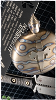 Marfione Custom Titanium Round Flask Trit Inlaid Spike Cap