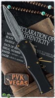 Marfione Custom HERA D/E Reptilian Pattern Damascus Black Anodized W/ Dagger Relief Bronze Satin Finish Hardware