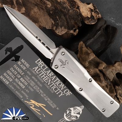 Marfione Custom Combat Troodon, D/E Mirror Blade, Satin Steel, CF & Satin HW