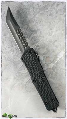 Marfione Combat Troodon Hellhound Herringbone Damascus CF Top DLC HW SN003