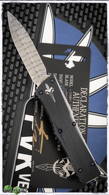 Marfione Custom Combat Troodon Spike Grind D/E Vegas Forge Polished Damascus w/ Blue Ringed Hardware SN007