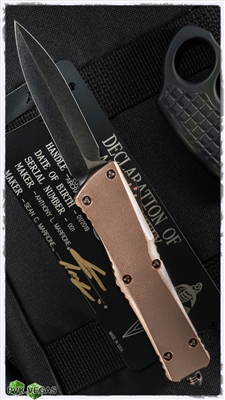 Marfione Custom Combat Troodon Double Edge Spike Grind DLC Two-Tone Stonewash Blade Eggshell Copper Top