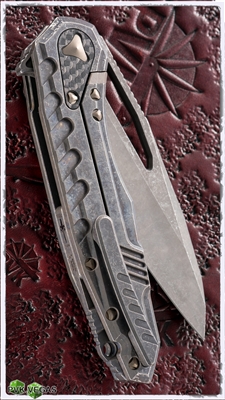 Marfione Custom Sigil MK6 Fallout Finish Blade and Handle Carbon Fiber Backplate Bronzed Hardware