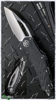 Marfione Custom Mini Matrix Carbon Fiber Stonewash Blade