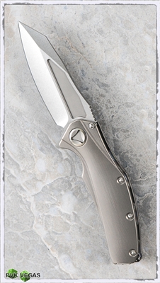 Marfione Custom Mini Matrix  Stonewash Blade Titanium Handle w/ Tritium Insert