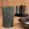 Marfione Custom Titanium Shot Glass, Single Dagger Antique Green