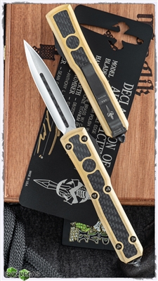 Marfione Custom Ultratech D/E Mirror Blade W/ Carbon Fiber inlays Two-Tone Brass Chassis W/ Carbon Fiber Inlays & Bronze Ringed HW With Pocket Clip