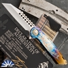 Marfione Custom Warhound Folder Mirror Polish Blade, Galactic Acid Titanium Handles w/ Bronze Ti HW