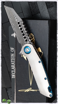 Marfione Custom Warhound Folder Titanium Chassis w/ Damascus Blade SN003