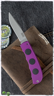 Maniago Hidden Scale Release Auto Stonewash Blade Purple Handle