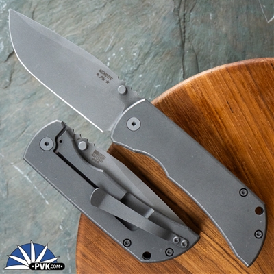 Mcnees Custom Knives Mac 2 3.5 Gen 2 Magnacut Blade Atomic Gray Smooth Titanium Handle