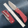 Mcnees Custom Knives PM Mac 2 Auto Magnacut Blade, Red Anodized Aluminum Handle