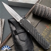 Diskin Custom Kershaw Livewire, Deep Etch Damascus Double Edge, Black Handle, Ice Blue Screws