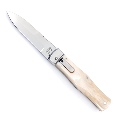 Mikov Predator Leverlock Auto Smooth Camel Bone w/ Filework RWL34 Blade