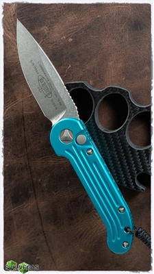 Microtech LUDT 135-10TQ Stonewash Silver Standard Blade Turquoise Handle