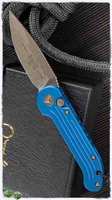 Microtech LUDT LTD Blue Handle Bronzed Blade & Hardware