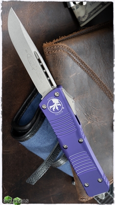 Microtech Combat Troodon S/E 143-10PU Stonewash Blade Purple Handle