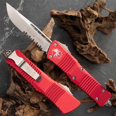 Microtech Combat Troodon S/E 143-11RD Stonewash Serrated Red Handle