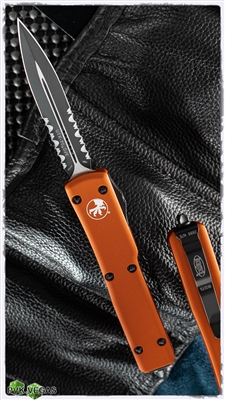 Microtech UTX-70 147-2OR D/E Black Serrated Blade Orange Handle