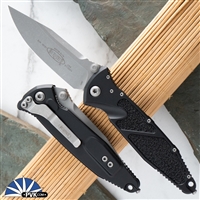 Microtech Socom Elite Manual 160-10AP Single Edge Apocalyptic Blade, Black Handle